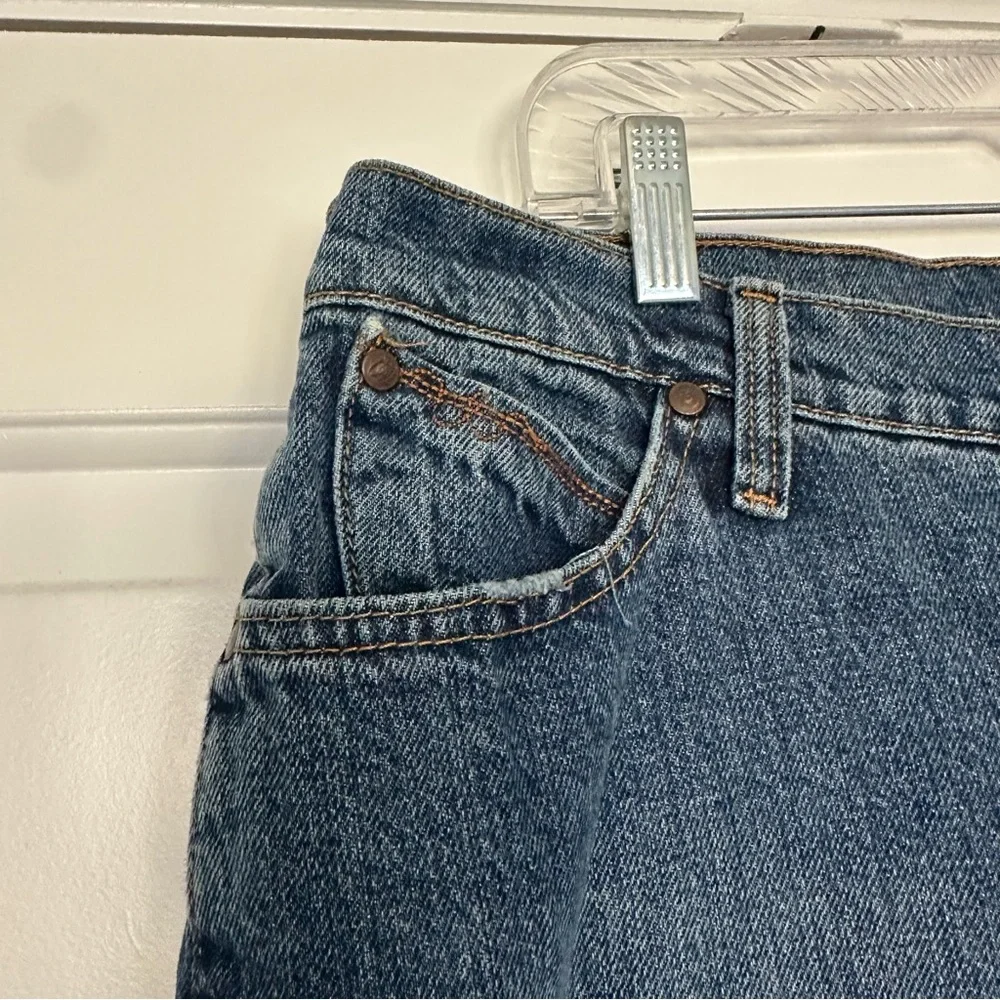 Wrangler Cash Waist Bootcut Blue Riding Jeans Womens Sz 15/16 × 34 Cowgirl Cut - Picture 4 of 10